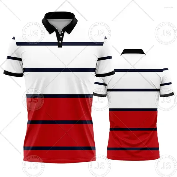 Polos masculinos listrado lapela publicidade polo camisa logotipo personalizado impresso roupas de trabalho corporativo malha frisada respirável negócio curto