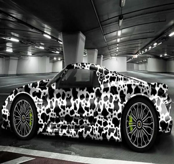 Stampa mucca Nero Bianco Camouflage Vinile Adesivo Car Wrap Foil con rilascio d'aria Pellicola adesiva fai da te Avvolgimento5378198