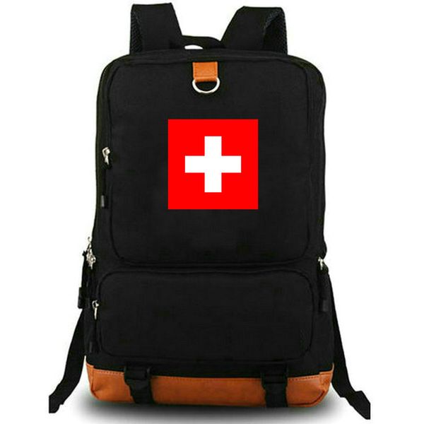 Schweizer Rucksack, CHE-Tagesrucksack mit Landesflagge, Bern-Schultasche, Rucksack mit Nationalbanner-Aufdruck, Freizeit-Schultasche, Laptop-Tagesrucksack