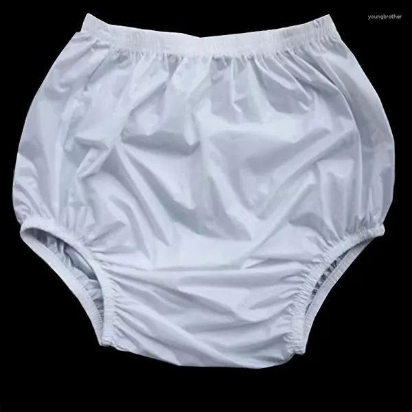 Unterhosen für Erwachsene, hohe Taille, wasserdicht, breiter Rand, Schritt, weiche PVC-Kunststoff-Unterwäsche, lose, kann Einsätze für ältere Inkontinenz-Panites legen