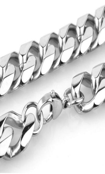 1803903932039039 choose 316L stainless steel huge heavy LARGE cuban curb Link chain necklace chain 13mm 15mm shiny f5162063