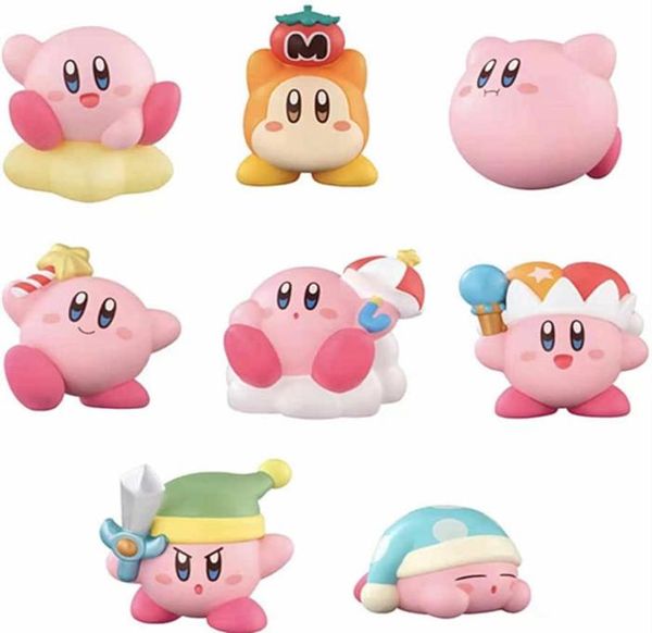 8 teile/satz Kirby Anime Spiele Kawaii Cartoon Kirby Waddle Dee Doo PVC Action Figure Puppen Sammlung Spielzeug für Kinder Geburtstag geschenke9420233