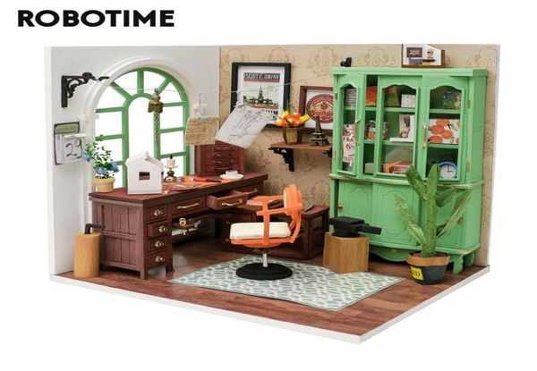 Robotime Nuovo Arrivo FAI DA TE Jimmy039s Studio Casa delle bambole con Mobili Per Bambini Per Adulti In Miniatura Casa Delle Bambole In Legno Kit Giocattolo DGM07 T28682867