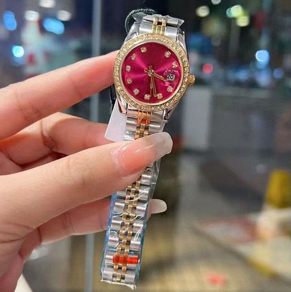 lüks saat 28/31mm otomatik makine hareketi saatler yüksek kaliteli kadınlar tam paslanmaz çelik safir süper parlak bayan moda saatler montre