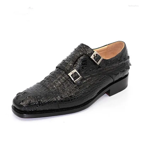 Scarpe eleganti Hubu High-end Custom Import Crocodile Skull Uomo Uomo Business Testa tonda