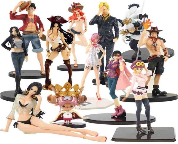 1026cm One Piece Tashigi Luffy Ace Hancock Jeans Koala Smoker Nami Chopper Sanji Vinsmoke Reiju Estatueta PVC Figura Brinquedo X05038798819