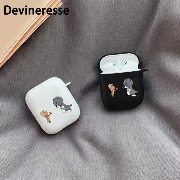 Cep Telefon Kılıfları Sevimli Karikatür Küçük Fare ve Kedi Koruyucu Kılıf 1/2 Case AirPods3 AirPods Pro Nesil TPU Case Hediye YQ240117