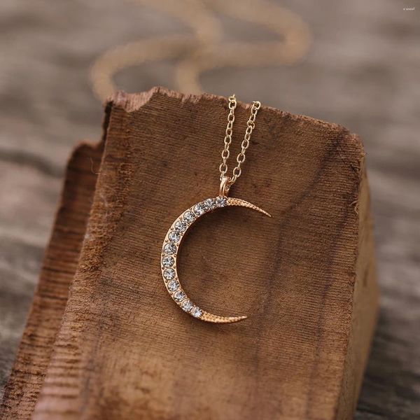 Ожерелья с подвесками 2024, простой дизайн, позолоченное ожерелье со звездой, луной и солнцем, модное женское ожерелье с цирконом для женщин, ювелирные изделия для ночного клуба