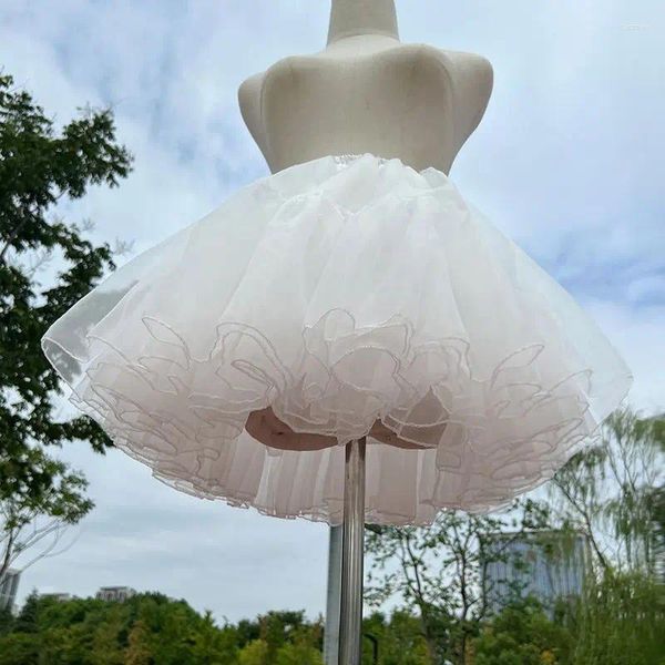 Frauen Nachtwäsche weich Gaze Tutu Unterrock für Frauen weiße 4 -schichtige Tüll Pettidress Luxusrock Vintage Kleid Petticoat