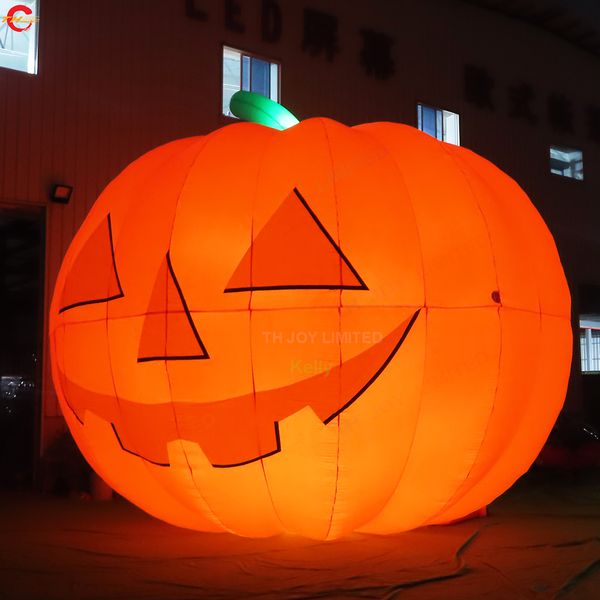 Free Door Ship Outdoor-Aktivitäten, 6 m, 19,7 Fuß, LED-Beleuchtung, riesiger aufblasbarer Kürbis für Halloween-Hofdekoration, Bodenballons