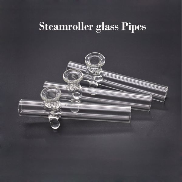 Tubos de colher para fumar à mão Tubos de queimador de óleo de vidro grosso Sherlock Mini Martelo Design de parede pesada Lidar com tubo de colher para ervas secas com tigela de tela