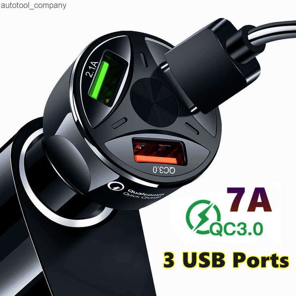 Новое автомобильное зарядное устройство для прикуривателя, USB QC 3,0, быстрая зарядка, 3 USB-разветвителя, 12 В, универсальный для мобильных телефонов, видеорегистраторов, GPS, MP3, аксессуары, автомобиль