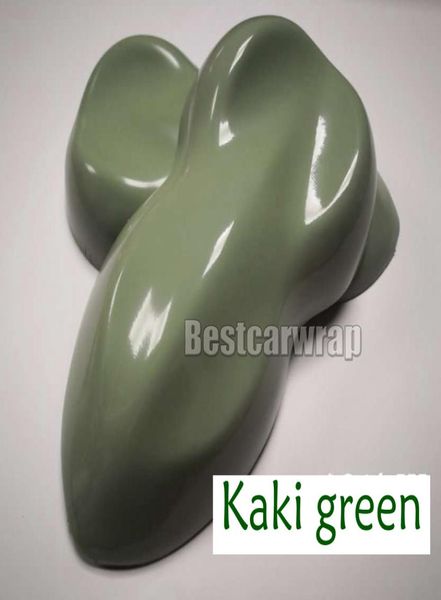 Involucro in vinile lucido verde kaki PER Involucro per auto con adesivi per copertura avvolgente per veicoli a bolle d'aria Con colla a bassa aderenza qualità 3M 152x21645724