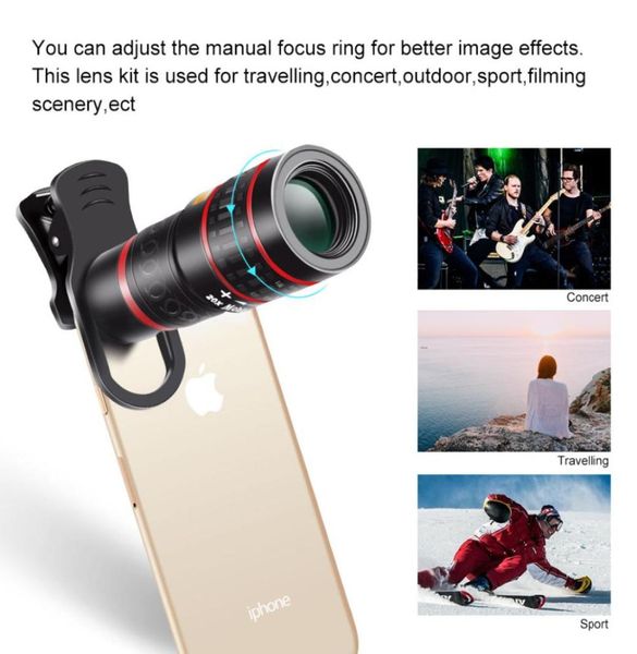 Lente do telefone móvel 8x 12x 20x zoom lente macro para smartphone lente da câmera olho de peixe para iphone xiaomi telefone acessórios6943799