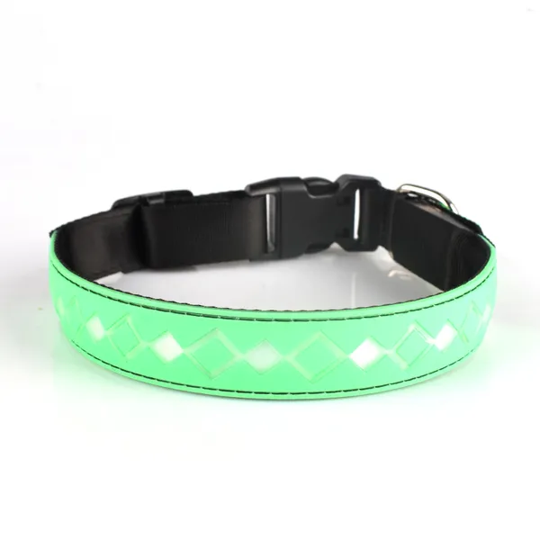 Collari per cani regolabili ricaricabili crescono al buio LED per animali domestici lampeggiante luminoso di sicurezza 8 luci colorate 15 modalità illuminano il collare in nylon