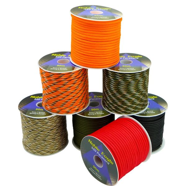 7 Strand 4mm Paracord 550 Militar Tático Parachute Cord Acessórios de Sobrevivência de Acampamento Tenda Cordão DIY Pulseira Tecelagem Corda 240117