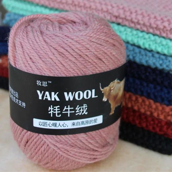 Fio grosso de lã de caxemira de iaque para tricô, suéter de crochê, cachecol, fio de lã misturada merino, fio de alta qualidade 240117