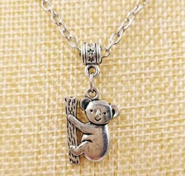 Collane con ciondolo Simpatico koala con ciondoli vintage, collare girocollo per donne e ragazze, regalo di San Valentino