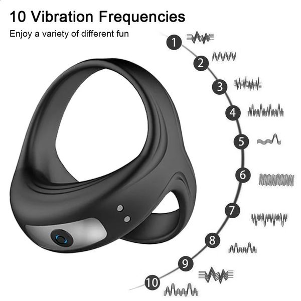 Кольцо пениса Вибратор Вибрирующее кольцо для пениса Мужской мастурбатор Задержка эякуляции Эрекция Продукты секса Взрослые игрушки для мужчин Пары 240117