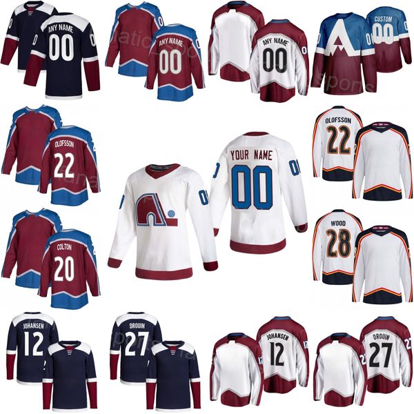 Stitch Hockey Mens Criança Mulheres 90 Tomas Tatar Jersey 28 Miles Wood 27 Jonathan Drouin 3 Jack Johnson 22 Fredrik Olofsson 20 Ross Colton 12 Ryan Johansen NavyRed Branco