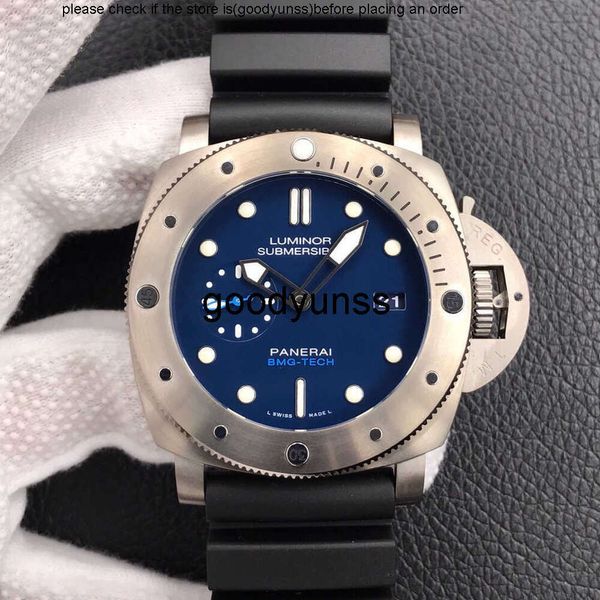 PANERIS Relógio Designer Luxury Watch Watch Paneraii Wristwatches Factory Pam692 Sapphire Mirror Swiss Movimento automático Tamanho de 47mm de borracha importada