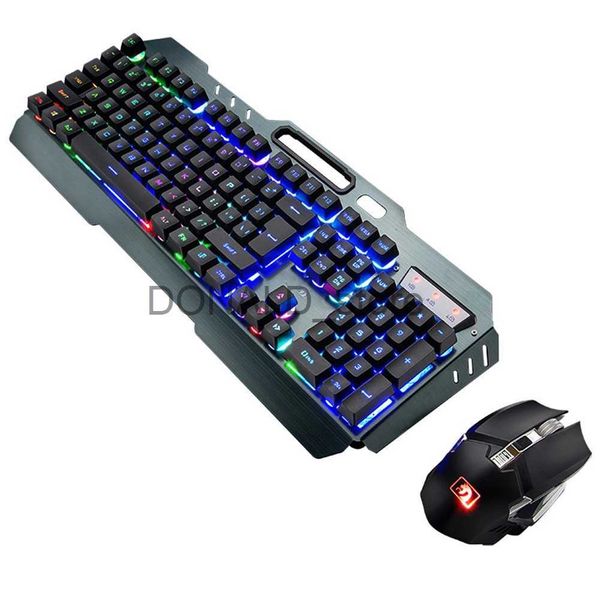 Teclados K670 Teclado sem fio Mouse Combo com Modo Sleep Color Backlit Teclado Recarregável Mouse para Laptop PC J240117