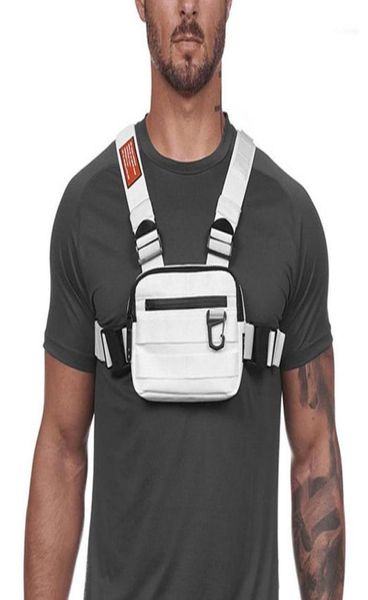 Mini göğüs çantaları erkek taktik yelek yansıtıcı güvenlik bisiklet yürüyüşü sırt çantası çok işlevli seyahat cep telefonu bel paketi13083848