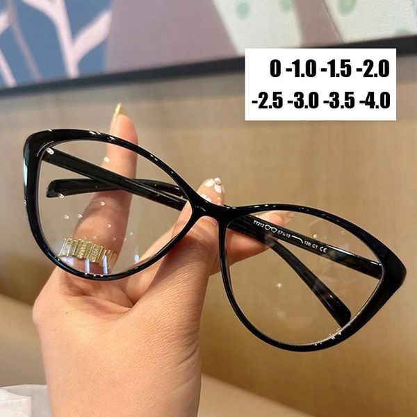 Солнцезащитные очки, модные градиентные очки для близорукости, анти-синий свет, кошачий глаз, очки для близорукости, законченные очки с диоптриями до-4,0