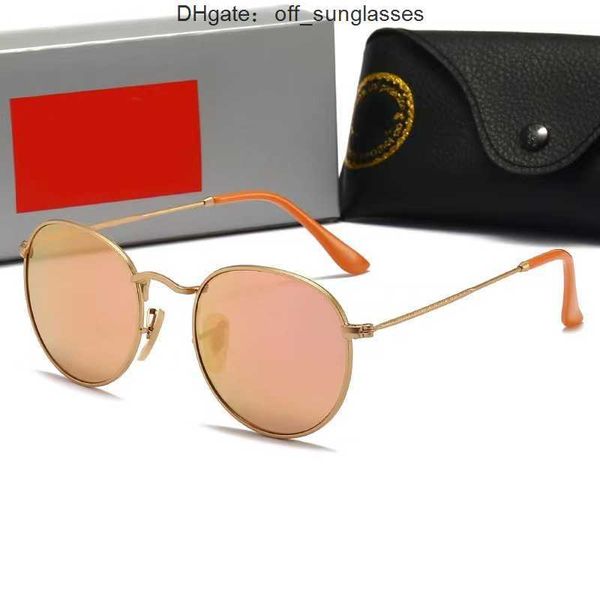 Óculos de sol rayban de alta qualidade para mulheres anti-reflexo sapo vidro temperado masculino e feminino filme colorido rayly banly espelho de direção 3447