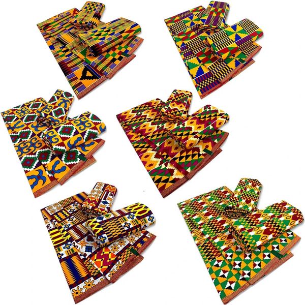 d Real Kente Cera Africana Ancara Impressão Tecido Batik Top Tissu Gana Patchwork Costura Vestido de Casamento Artesanato DIY Pagne 240117