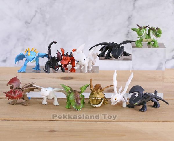 Como Treinar Seu Dragão 3 Night Light Fury Desdentado PVC Figuras de Ação Desenhos Animados Bezzubik Anime Estatuetas Bonecas Crianças Brinquedos Conjunto C0225413286