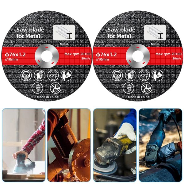 10-1pcs 76mm Metal Kesme Diskleri Zımparalama için Kesme Kesme Daireler Saw Bıçak Diskleri Elektrik Açısı Öğütücü Aksesuarları