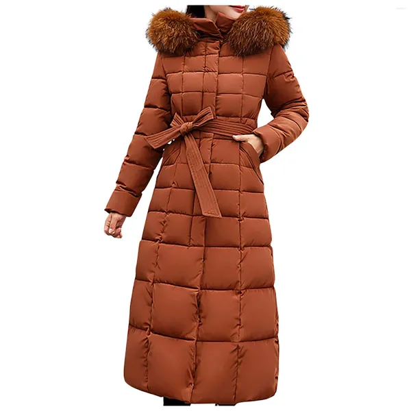 Damen-Winterjacken 2024, einfarbig, mit Kapuze, lange Jacke, warmer Mantel, Super-Plus-Size-Damenparkas