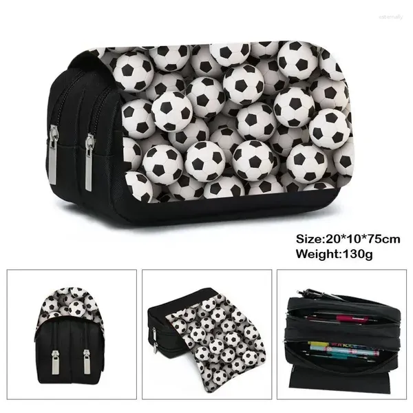 Kozmetik çantalar serin futbol futbolu footbally basılı kalem kutusu gençler için çocuklar moda basketbol okulu sabit depolama çantası hediyesi