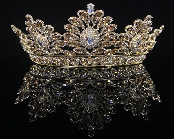 Neue Luxuskristalle Brautkronen Tiaras Stirnband Hochzeitsschmuck Geburtstagsfeier Prinzessin Krone Haardekorationen Juwel Bräute Schmuck6853205