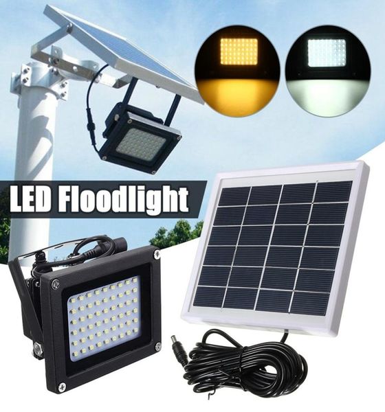 Edison2011 54 LEDs Holofote com sensor movido a energia solar Luz à prova d'água IP65 ao ar livre Segurança de emergência Jardim Luz de inundação de rua4553325