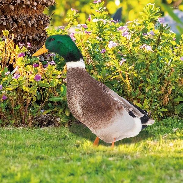 Decorações de jardim excelente estátua de aves realista ornamental eco-amigável pátio arte escultura pato decoração para gardent