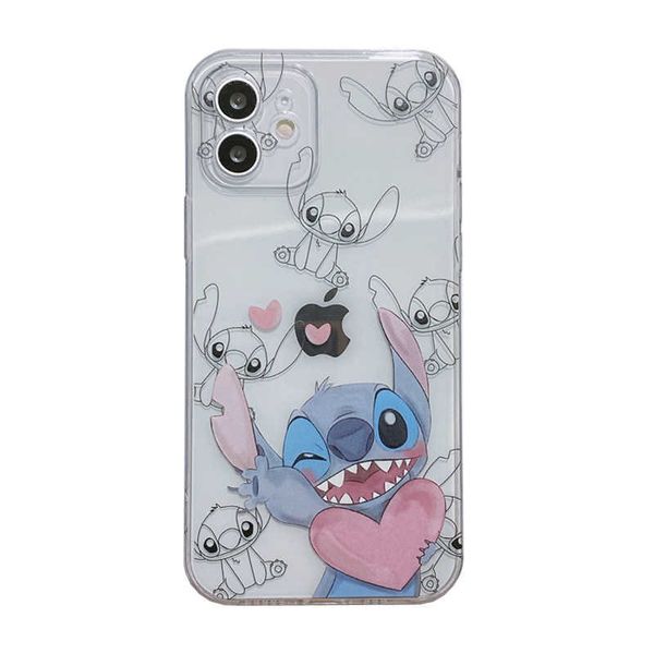 Handyhüllen IPhone 12promax Niedlicher Cartoon-Stich Geeignet für Apple 13 Handyhülle 15pro Paar 11 Komplettpaket QWTN