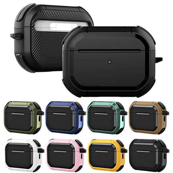 Capas de telefone celular para Airpods Pro 2 Caso Acessórios à prova de choque com chaveiro Armadura Capas de fone de ouvido Capa de fone de ouvido sem fio para Air Pods Pro 2 3 1 YQ240117