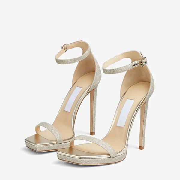 Scarpe estive perfette Sandali firmati da donna Décolleté scarpe eleganti con tacco piatto Jonatina Sandali in PVC denim Blu Transp Wedding Party35-43