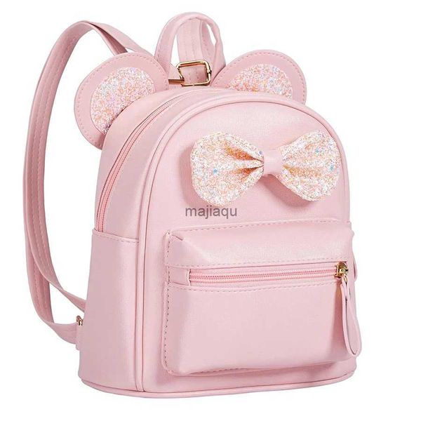 Mochilas elegantes e fofas mini mochila para crianças lantejoulas arco mouse orelha bolsa pequena mochila de ombro de viagem adequada para meninas p