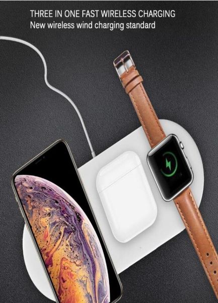 3 In 1 10W Kablosuz Şarj İstasyonu Stand Pad Şarj Dock Standı AirPods için Apple Watch için iPhone için Kablosuz Şarj MAT7831680