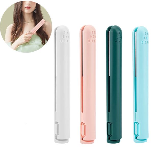 Mini Wireless Curling Eisenhaar-Locken-C-Haarglätter für Eisen Cleulling gerade Haarstyling-Werkzeug für Reisebereich 240117