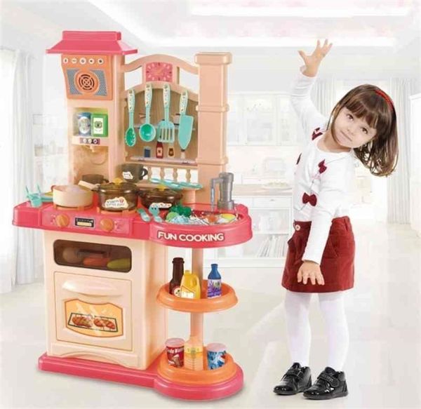 Infant Glänzende 40 stücke Küche Spielzeug Set Mädchen Spielzeug Geschirr Simulation Kochen Spielzeug Set 76CM30IN Parentchild Kinder Küche Geschenk LJ1375441