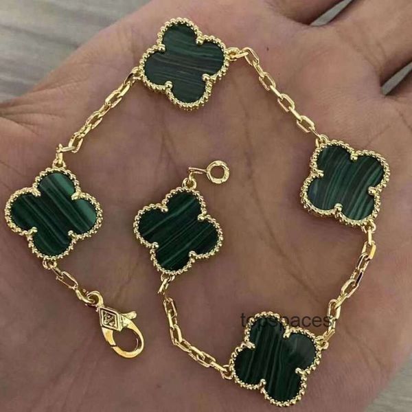 Designer Jóias Cleef Van Four Leaf Clover Pulseira 2024 Van Clover Luxo Designer Charm Bracelet Clover Pearl 4 Peças 18k Colar De Ouro Brincos Casamento Laser Br