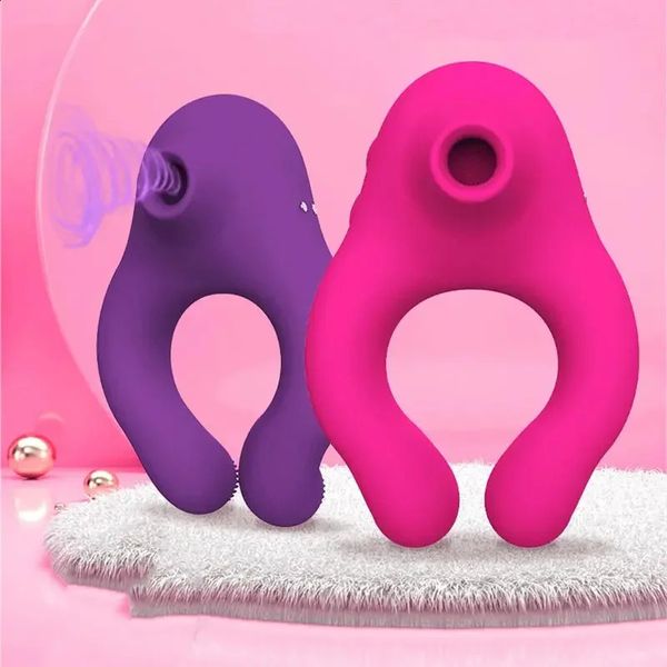 Double Vibe Intimate Sexy Woman Hand Free Female Masturbation Vibrator Suck Oral Blowjob Penis Sleeve Men Bucetinha 240117