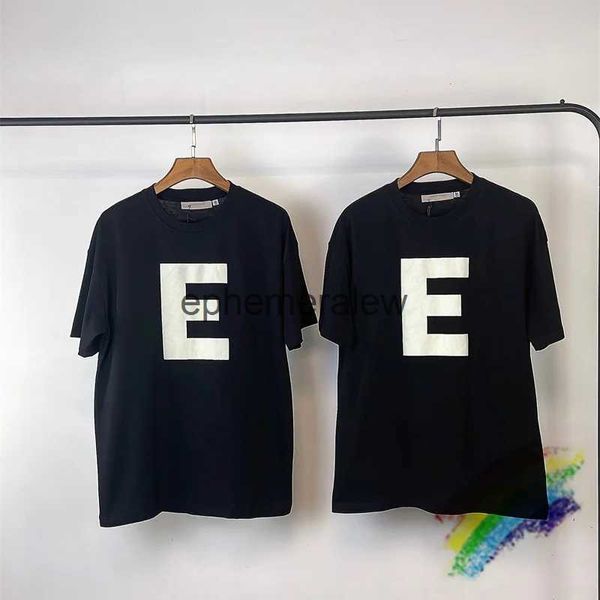 T-shirt da uomo Flocking Big E Flock T-shirt Uomo Donna T-shirt oversize Top Teeephemeralew