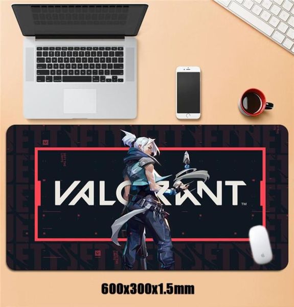 Tappetini in gomma di grandi dimensioni Tappetino per mouse da gioco Valorant Tastiera Tappetino per mouse grande Accessori per giocatori di velocità Bordo di bloccaggio Tappetino per scrivania per laptop XL Otaku LJ7937854