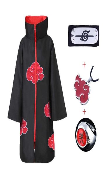 Halloween Anime Stehkragen Robe Cosplay Kostüm Akatsukiboy Langarm Umhang Karneval Lustig Erwachsene Kinder 1352XL Q09104214258