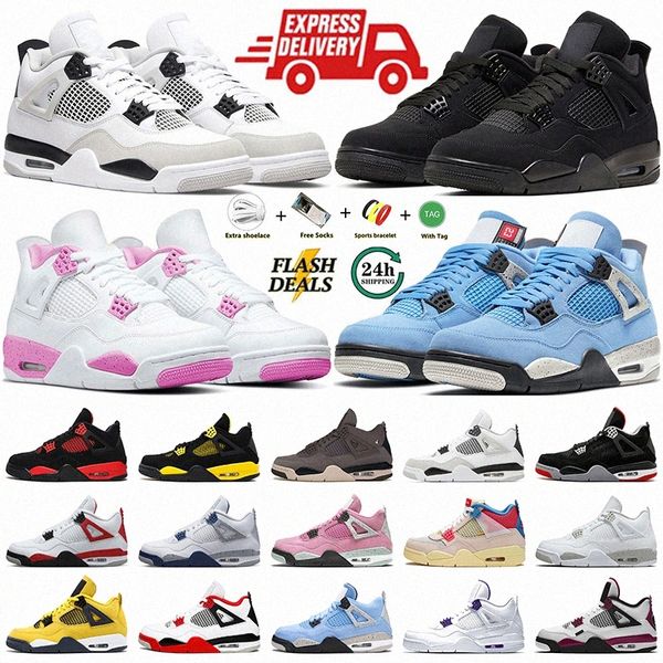 Jumpman 4 4S Basketball Scarpe Men Women J4 Shoe Frozen Moments Thunder allevati gatti neri militari tela taupe foschia cacao wow womens maschile rosse cemento tra i7gv#